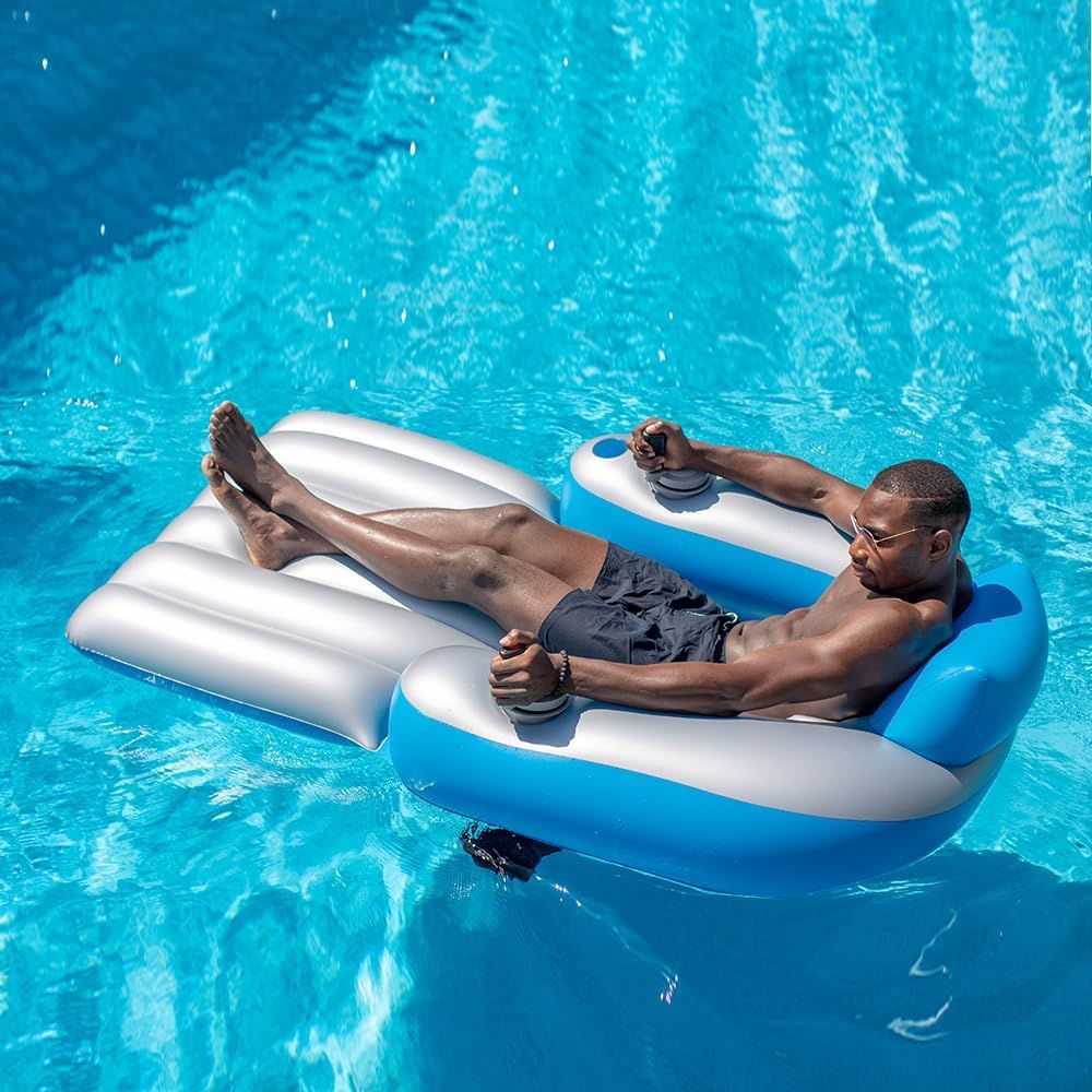Motorized Pool Lounge Float Chair – 360° Dual-Motor Fun